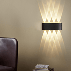 Homefire LED Wandleuchte Innen Wandlampe - Aussenlampe Schwarz Wandbeleuchtung Aussen 7W Außenlampe IP54 Außenleuchte Up Down Wandstrahler 3000K Warmweiß Außenwandleuchte für Hauswand Garten Flur [Energieklasse E] - Homefire