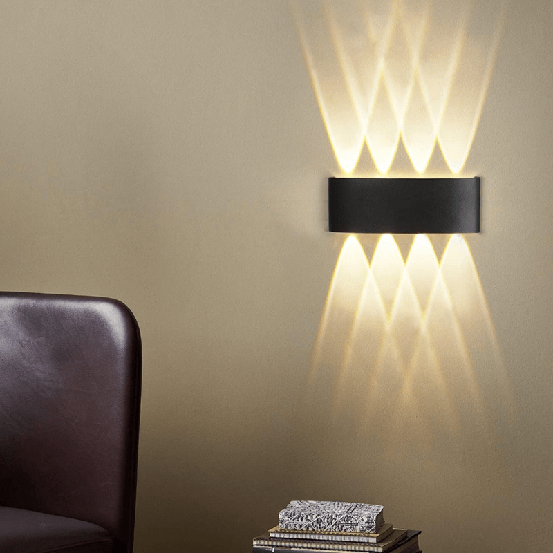 Homefire LED Wandleuchte Innen Wandlampe - Aussenlampe Schwarz Wandbeleuchtung Aussen 7W Außenlampe IP54 Außenleuchte Up Down Wandstrahler 3000K Warmweiß Außenwandleuchte für Hauswand Garten Flur [Energieklasse E] - Homefire