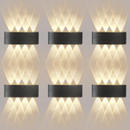 Homefire LED Wandleuchte Innen Wandlampe - Aussenlampe Schwarz Wandbeleuchtung Aussen 7W Außenlampe IP54 Außenleuchte Up Down Wandstrahler 3000K Warmweiß Außenwandleuchte für Hauswand Garten Flur [Energieklasse E] - Homefire