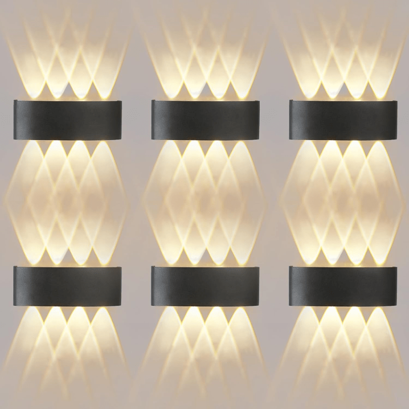 Homefire LED Wandleuchte Innen Wandlampe - Aussenlampe Schwarz Wandbeleuchtung Aussen 7W Außenlampe IP54 Außenleuchte Up Down Wandstrahler 3000K Warmweiß Außenwandleuchte für Hauswand Garten Flur [Energieklasse E] - Homefire