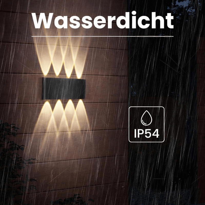Homefire LED Wandleuchte Innen Wandlampe - Aussenlampe Schwarz Wandbeleuchtung Aussen 7W Außenlampe IP54 Außenleuchte Up Down Wandstrahler 3000K Warmweiß Außenwandleuchte für Hauswand Garten Flur [Energieklasse E] - Homefire