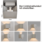 Homefire LED Wandleuchte Innen Wandlampe - Wandbeleuchtung Aussen G9 Aussenlampe Grau Außenlampe Up Down Außenbeleuchtung IP65 Außenwandleuchte 3000K Warmweiß für Hauswand Treppenhaus Garten Flur [Energieklasse F] - Homefire