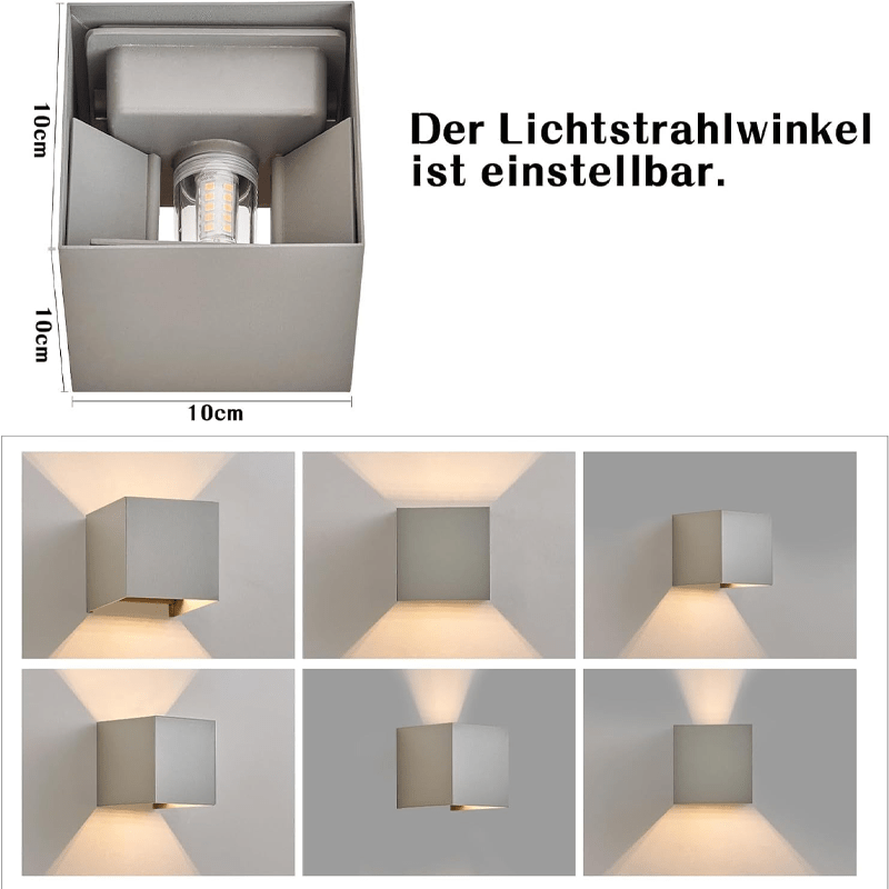 Homefire LED Wandleuchte Innen Wandlampe - Wandbeleuchtung Aussen G9 Aussenlampe Grau Außenlampe Up Down Außenbeleuchtung IP65 Außenwandleuchte 3000K Warmweiß für Hauswand Treppenhaus Garten Flur [Energieklasse F] - Homefire