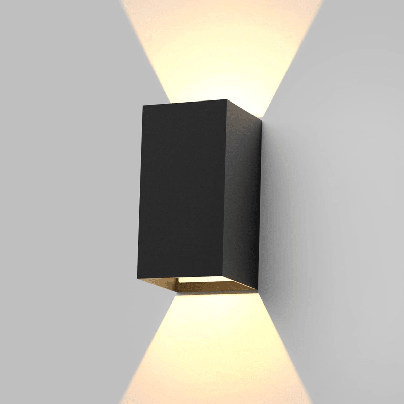Homefire LED Wandleuchte Innen Wandlampe - Wandbeleuchtung Aussen Schwarz Aussenlampe 5W Außenlampe Up Down Wandstrahler IP65 Außenwandleuchte 3000K Warmweiß für Hauswand Treppenhaus Garten Flur [Energieklasse G] - Homefire