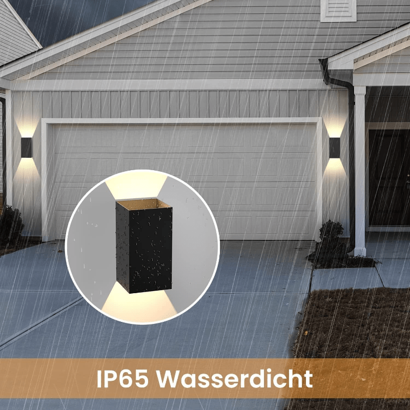 Homefire LED Wandleuchte Innen Wandlampe - Wandbeleuchtung Aussen Schwarz Aussenlampe 5W Außenlampe Up Down Wandstrahler IP65 Außenwandleuchte 3000K Warmweiß für Hauswand Treppenhaus Garten Flur [Energieklasse G] - Homefire