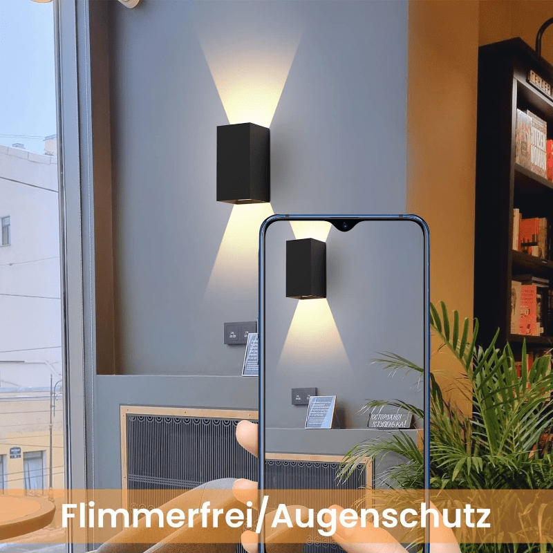 Homefire LED Wandleuchte Innen Wandlampe - Wandbeleuchtung Aussen Schwarz Aussenlampe 5W Außenlampe Up Down Wandstrahler IP65 Außenwandleuchte 3000K Warmweiß für Hauswand Treppenhaus Garten Flur [Energieklasse G] - Homefire