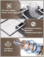 Homefire Moderne Deckenlampe mit Ventilator 68cm - Deckenventilator mit Beleuchtung 6-Gang LED Deckenventilatoren mit Licht Dimmbar mit Fernbedienung Timer für Wohnzimmer Esszimmer - Homefire