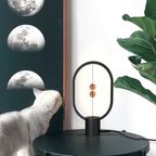 Homefire Nachttischlampe LED Schwarz Tischlampe: Design Heng Balance Lamp Morden Tischleuchte Kleine Deko Magnetlampe mit USB für Wohnzimmer Bedside Schlafzimmer Büro [Energieklasse G] - Homefire