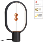 Homefire Nachttischlampe LED Schwarz Tischlampe: Design Heng Balance Lamp Morden Tischleuchte Kleine Deko Magnetlampe mit USB für Wohnzimmer Bedside Schlafzimmer Büro [Energieklasse G] - Homefire