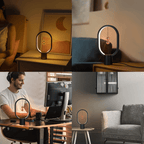 Homefire Nachttischlampe LED Schwarz Tischlampe: Design Heng Balance Lamp Morden Tischleuchte Kleine Deko Magnetlampe mit USB für Wohnzimmer Bedside Schlafzimmer Büro [Energieklasse G] - Homefire