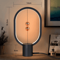 Homefire Nachttischlampe LED Schwarz Tischlampe: Design Heng Balance Lamp Morden Tischleuchte Kleine Deko Magnetlampe mit USB für Wohnzimmer Bedside Schlafzimmer Büro [Energieklasse G] - Homefire