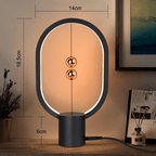 Homefire Nachttischlampe LED Schwarz Tischlampe: Design Heng Balance Lamp Morden Tischleuchte Kleine Deko Magnetlampe mit USB für Wohnzimmer Bedside Schlafzimmer Büro [Energieklasse G] - Homefire