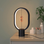 Homefire Nachttischlampe LED Schwarz Tischlampe: Design Heng Balance Lamp Morden Tischleuchte Kleine Deko Magnetlampe mit USB für Wohnzimmer Bedside Schlafzimmer Büro [Energieklasse G] - Homefire