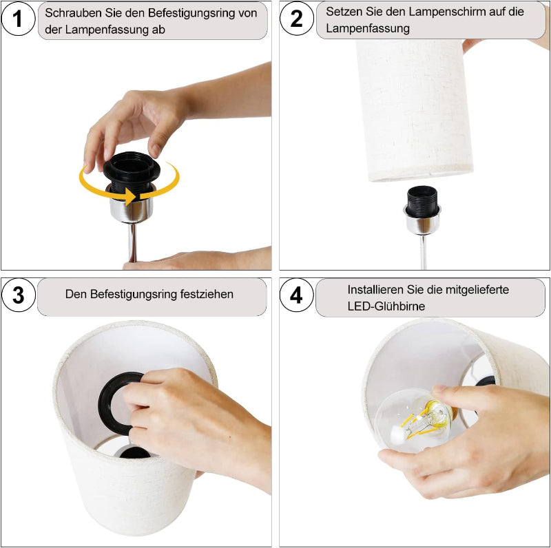 Homefire Nachttischlampe Touch Dimmbar 2er - Tischlampe E27 USB Ladefunktion Wohnzimmer Chrom mit Stoff Lampenschirm für Schlafzimmer Wohnzimmer Nachttisch Schreibtisch Leuchtmittel nicht enthalten [Energieklasse G] - Homefire