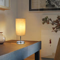 Homefire Nachttischlampe Touch Dimmbar 2er - Tischlampe E27 USB Ladefunktion Wohnzimmer Chrom mit Stoff Lampenschirm für Schlafzimmer Wohnzimmer Nachttisch Schreibtisch Leuchtmittel nicht enthalten [Energieklasse G] - Homefire