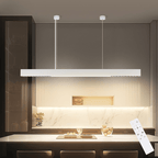 Homefire Pendelleuchte Esstisch Dimmbar Hängelampe: Modern Pendellampe Linear Design Hängeleuchte LED 107 CM mit Fernbedienung Weiß Esszimmerlampe Lang Esstischlampe für Büro Esszimmer Küche [Energieklasse F] - Homefire