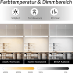Homefire Pendelleuchte Esstisch Dimmbar Hängelampe: Modern Pendellampe Linear Design Hängeleuchte LED 107 CM mit Fernbedienung Weiß Esszimmerlampe Lang Esstischlampe für Büro Esszimmer Küche [Energieklasse F] - Homefire