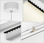 Homefire Pendelleuchte Esstisch Dimmbar Hängelampe: Modern Pendellampe Linear Design Hängeleuchte LED 107 CM mit Fernbedienung Weiß Esszimmerlampe Lang Esstischlampe für Büro Esszimmer Küche [Energieklasse F] - Homefire