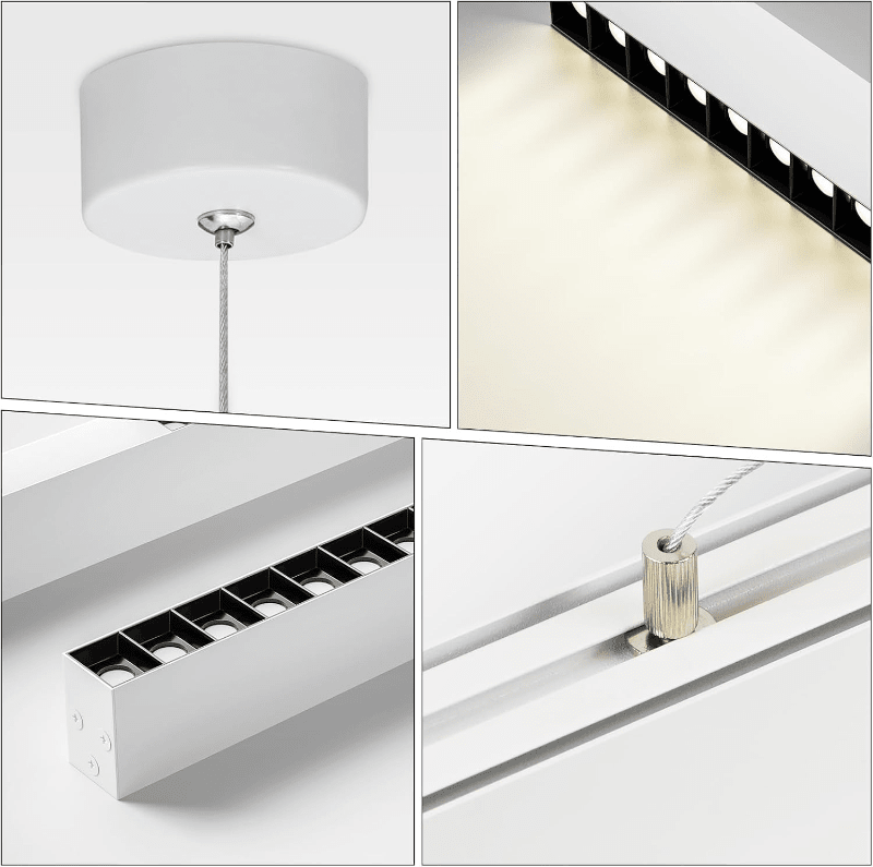 Homefire Pendelleuchte Esstisch Dimmbar Hängelampe: Modern Pendellampe Linear Design Hängeleuchte LED 107 CM mit Fernbedienung Weiß Esszimmerlampe Lang Esstischlampe für Büro Esszimmer Küche [Energieklasse F] - Homefire