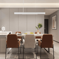 Homefire Pendelleuchte Esstisch Dimmbar Hängelampe: Modern Pendellampe Linear Design Hängeleuchte LED 107 CM mit Fernbedienung Weiß Esszimmerlampe Lang Esstischlampe für Büro Esszimmer Küche [Energieklasse F] - Homefire