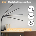 Homefire Schreibtischlampe LED Klemmbar Dimmbare: Schwarz Schreibtischlampen 3 Farben 5 Helligkeitsstufen 5W Flexibel Klemmleuchte Tischlampe Augenschutz Tageslichtlampe für Büro Arbeitszimmer [Energieklasse E] - Homefire
