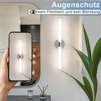 Homefire Spiegellampe Bad Spiegelleuchte LED - 60CM Badezimmer 8W Badleuchte Wand Wasserdicht IP44 Badezimmer Wandlampe Chrom Modern 4000K Neutralweiß Badlampe für Badschrank Hotel Küche - Homefire