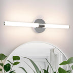 Homefire Spiegellampe Bad Spiegelleuchte LED - 60CM Badezimmer 8W Badleuchte Wand Wasserdicht IP44 Badezimmer Wandlampe Chrom Modern 4000K Neutralweiß Badlampe für Badschrank Hotel Küche - Homefire