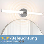 Homefire Spiegellampe Bad Spiegelleuchte LED - 60CM Badezimmer 8W Badleuchte Wand Wasserdicht IP44 Badezimmer Wandlampe Chrom Modern 4000K Neutralweiß Badlampe für Badschrank Hotel Küche - Homefire