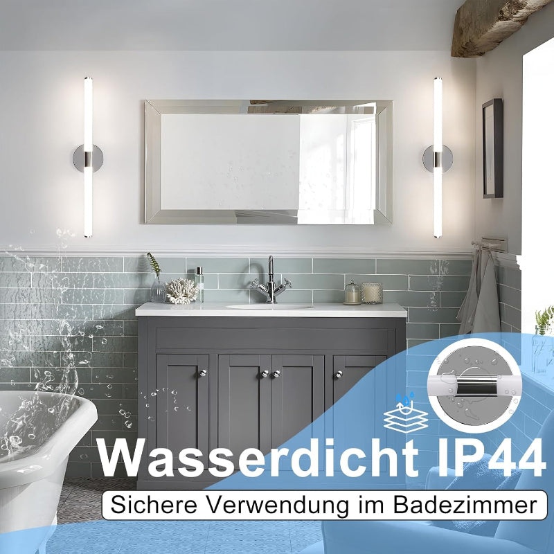 Homefire Spiegellampe Bad Spiegelleuchte LED - 60CM Badezimmer 8W Badleuchte Wand Wasserdicht IP44 Badezimmer Wandlampe Chrom Modern 4000K Neutralweiß Badlampe für Badschrank Hotel Küche - Homefire
