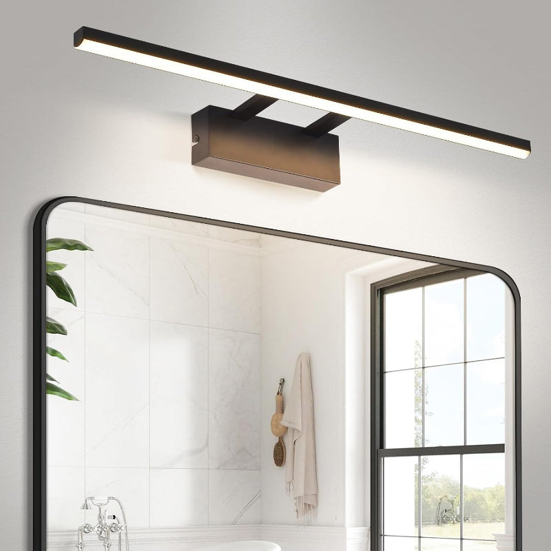 Homefire Spiegellampe LED Spiegelleuchte Bad - 60CM Badezimmer Wandleuchte Schwarz Spiegelleuchten Modern 4000K Neutralweiß Badlampe Flur Wandleuchte für Büro Küche Spiegelschrank [Energieklasse F] - Homefire