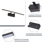Homefire Spiegellampe LED Spiegelleuchte Bad - 60CM Badezimmer Wandleuchte Schwarz Spiegelleuchten Modern 4000K Neutralweiß Badlampe Flur Wandleuchte für Büro Küche Spiegelschrank [Energieklasse F] - Homefire