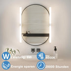 Homefire Spiegellampe LED Spiegelleuchte Bad - Badezimmer Spiegel Beleuchtung Klemmbar 60CM Badleuchte Wasserdicht IP44 Badlampe Modern Neutralweiß 4000K Weiß für Badschrank Spiegelschrank - Homefire