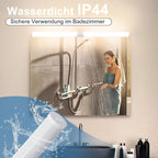 Homefire Spiegellampe LED Spiegelleuchte Bad - Badezimmer Spiegel Beleuchtung Klemmbar 60CM Badleuchte Wasserdicht IP44 Badlampe Modern Neutralweiß 4000K Weiß für Badschrank Spiegelschrank - Homefire