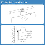 Homefire Spiegellampe LED Spiegelleuchte Bad - Badezimmer Spiegel Beleuchtung Klemmbar 60CM Badleuchte Wasserdicht IP44 Badlampe Modern Neutralweiß 4000K Weiß für Badschrank Spiegelschrank - Homefire