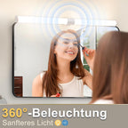 Homefire Spiegellampe LED Spiegelleuchte Bad - Badezimmer Spiegel Beleuchtung Klemmbar 60CM Badleuchte Wasserdicht IP44 Badlampe Modern Neutralweiß 4000K Weiß für Badschrank Spiegelschrank - Homefire
