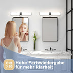 Homefire Spiegelleuchte Bad Led Wandlampe - 8W 40cm Badezimmer Spiegel Lampe Neutralweiße Lichtfarbe 4000K Wandleuchte Chrom Badlampe Spiegelschrank Beleuchtung - Homefire