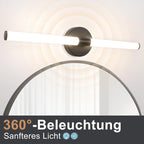 Homefire Spiegelleuchte LED Bad Schwarz - Spiegellampe Badezimmer 60CM Badleuchte Wand 8W Wasserdicht IP44 Wandleuchte Modern Neutralweiß 4000K Wandlampe Schwarz für Flur Schlafzimmer Büro - Homefire