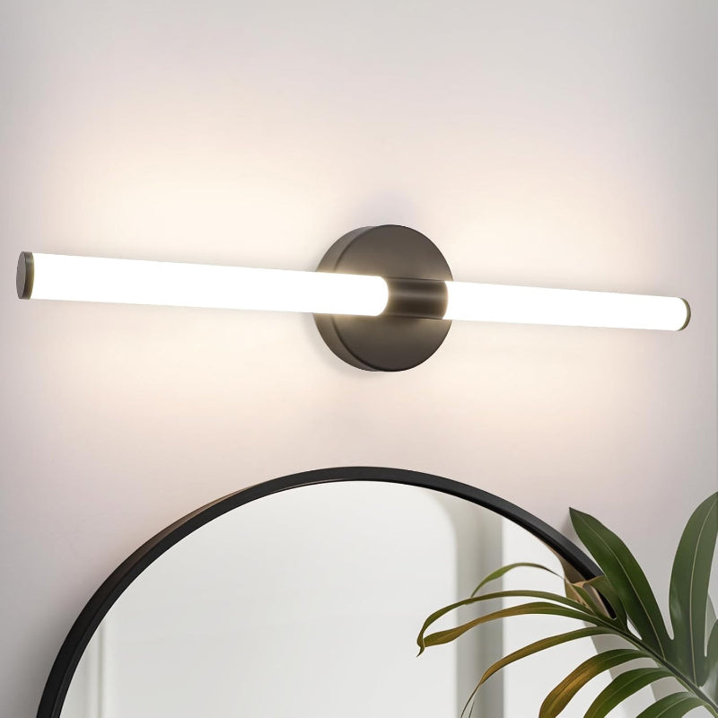 Homefire Spiegelleuchte LED Bad Schwarz - Spiegellampe Badezimmer 60CM Badleuchte Wand 8W Wasserdicht IP44 Wandleuchte Modern Neutralweiß 4000K Wandlampe Schwarz für Flur Schlafzimmer Büro - Homefire
