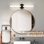 Homefire Spiegelleuchte LED Bad Schwarz - Spiegellampe Badezimmer 60CM Badleuchte Wand 8W Wasserdicht IP44 Wandleuchte Modern Neutralweiß 4000K Wandlampe Schwarz für Flur Schlafzimmer Büro - Homefire