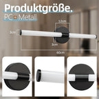 Homefire Spiegelleuchte LED Bad Schwarz - Spiegellampe Badezimmer 60CM Badleuchte Wand 8W Wasserdicht IP44 Wandleuchte Modern Neutralweiß 4000K Wandlampe Schwarz für Flur Schlafzimmer Büro - Homefire