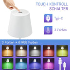 Homefire Tischlampe Kabellos LED Tischleuchte Akku - Outdoor Nachttischlampe RGB Touch Dimmbar Schreibtischlampe IP54 Bettlampe Tisch USB Nachttischleuchte Schlafzimmer Aufladbar Weiß für Schreibtisch [Energieklasse D] - Homefire