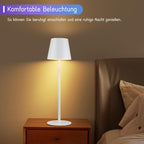 Homefire Tischlampe Kabellos LED Tischleuchte Akku - Outdoor Nachttischlampe RGB Touch Dimmbar Schreibtischlampe IP54 Bettlampe Tisch USB Nachttischleuchte Schlafzimmer Aufladbar Weiß für Schreibtisch [Energieklasse D] - Homefire