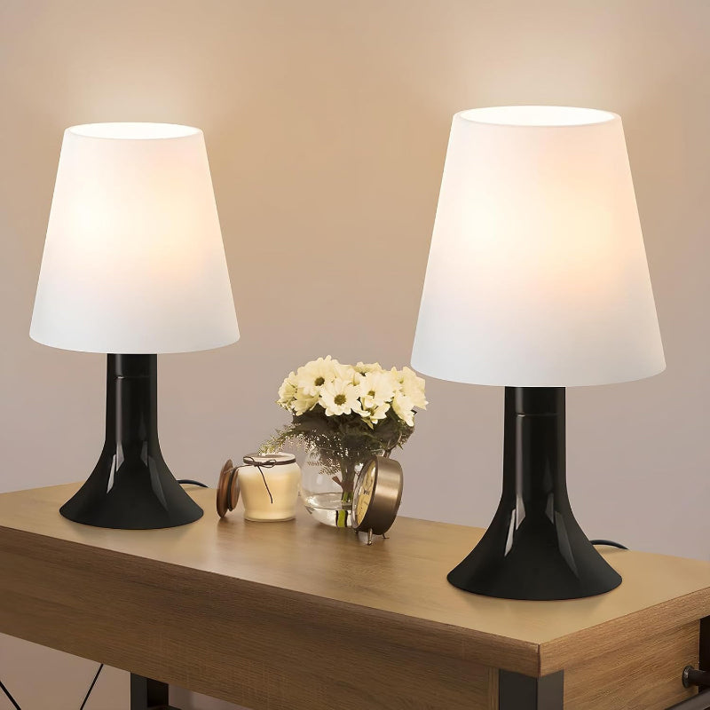 Homefire Tischleuchte Wohnzimmer Nachttischlampe mit Kabel - Tischlampe 2er Set Kleine Lampe E14 Tischlampen Moderne Landhausstil für Esstisch Schlafzimmer Khaki - Ohne Leuchtmittel - Homefire