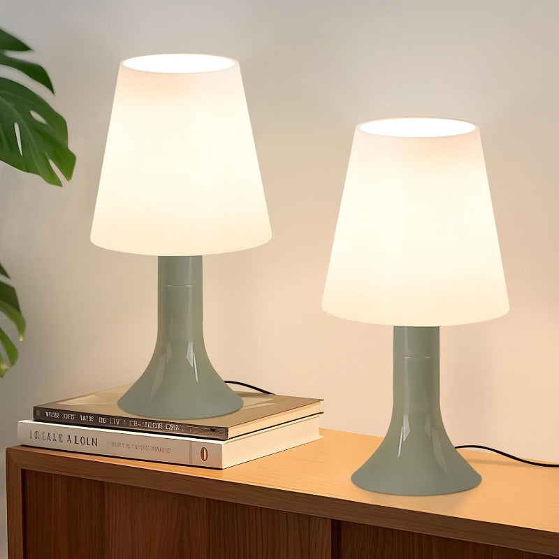 Homefire Tischleuchte Wohnzimmer Nachttischlampe mit Kabel - Tischlampe 2er Set Kleine Lampe E14 Tischlampen Moderne Landhausstil für Esstisch Schlafzimmer Khaki - Ohne Leuchtmittel - Homefire