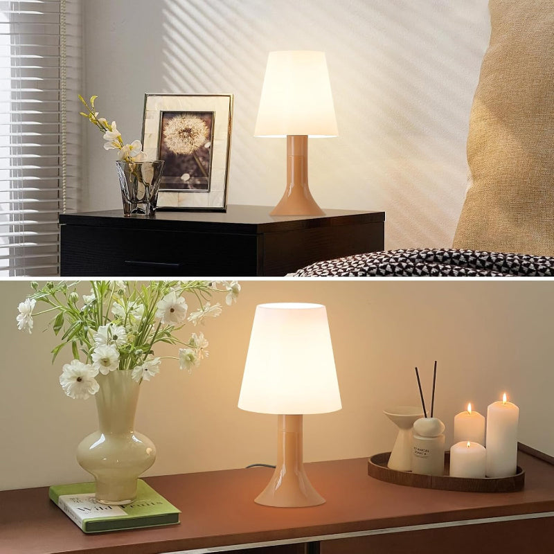 Homefire Tischleuchte Wohnzimmer Nachttischlampe mit Kabel - Tischlampe 2er Set Kleine Lampe E14 Tischlampen Moderne Landhausstil für Esstisch Schlafzimmer Khaki - Ohne Leuchtmittel - Homefire