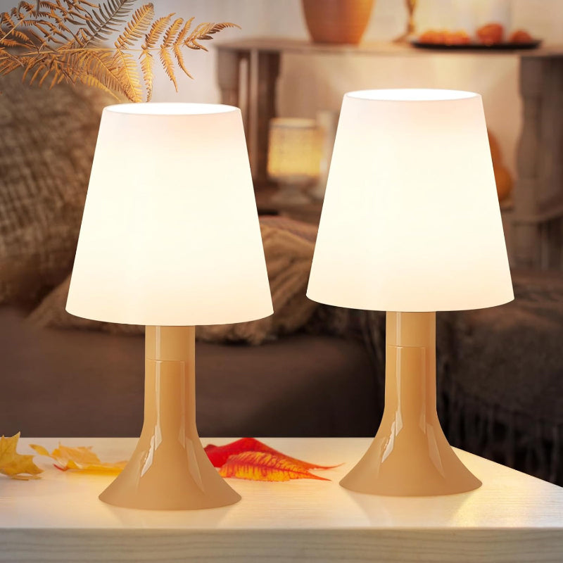 Homefire Tischleuchte Wohnzimmer Nachttischlampe mit Kabel - Tischlampe 2er Set Kleine Lampe E14 Tischlampen Moderne Landhausstil für Esstisch Schlafzimmer Khaki - Ohne Leuchtmittel - Homefire