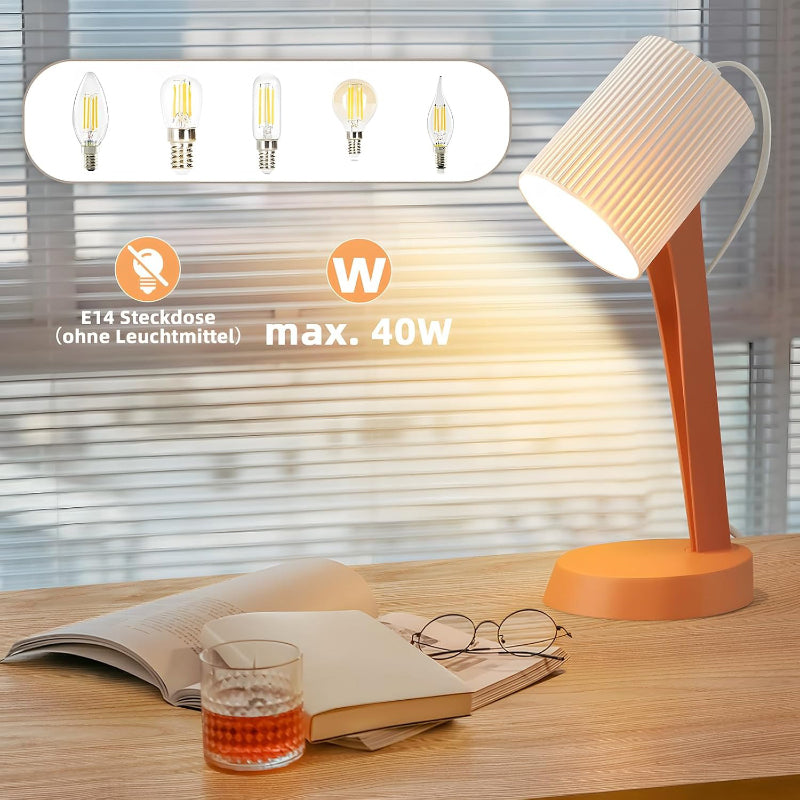 Homefire Tischleuchte Wohnzimmer Nachttischlampe mit Kabel - Tischlampe 2er Set Kleine Orange Lampe E14 Tischlampen Moderne Landhausstil für Esstisch Schlafzimmer - Ohne Leuchtmittel - Homefire