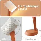 Homefire Tischleuchte Wohnzimmer Nachttischlampe mit Kabel - Tischlampe 2er Set Kleine Orange Lampe E14 Tischlampen Moderne Landhausstil für Esstisch Schlafzimmer - Ohne Leuchtmittel - Homefire