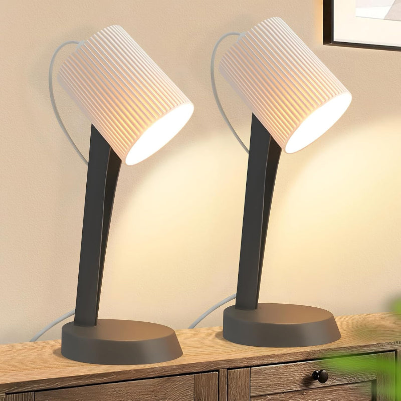 Homefire Tischleuchte Wohnzimmer Nachttischlampe mit Kabel - Tischlampe 2er Set Kleine Orange Lampe E14 Tischlampen Moderne Landhausstil für Esstisch Schlafzimmer - Ohne Leuchtmittel - Homefire