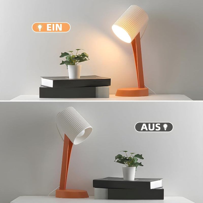 Homefire Tischleuchte Wohnzimmer Nachttischlampe mit Kabel - Tischlampe 2er Set Kleine Orange Lampe E14 Tischlampen Moderne Landhausstil für Esstisch Schlafzimmer - Ohne Leuchtmittel - Homefire